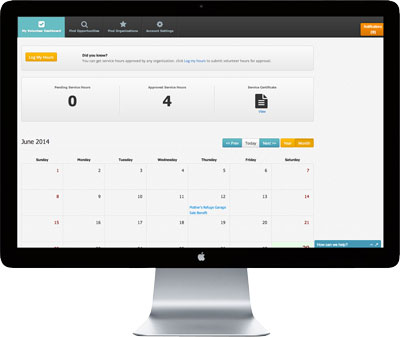 Volunteer Dashboard in Computer
