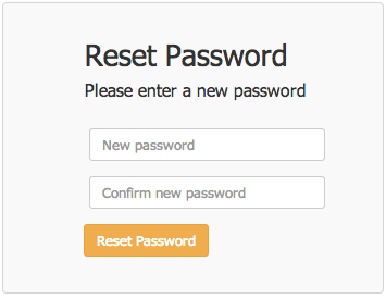 Reset my password form Reset my password form
